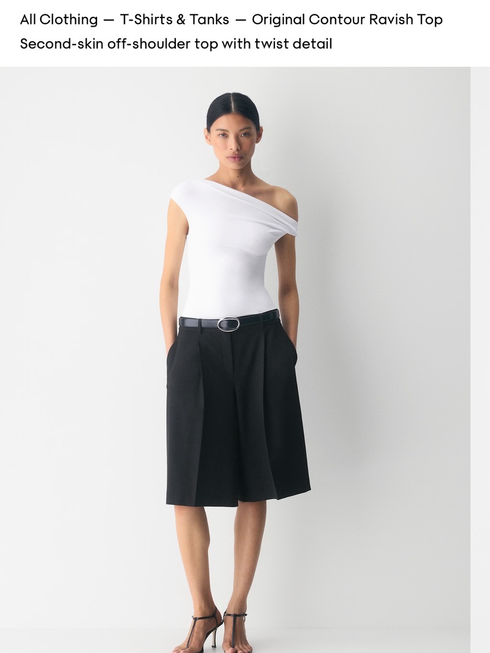 BRAND NEW Aritzia Off-Shoulder Twist White Top